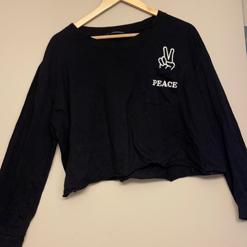 Cropped Longsleeve Embroidered Shirt XL
